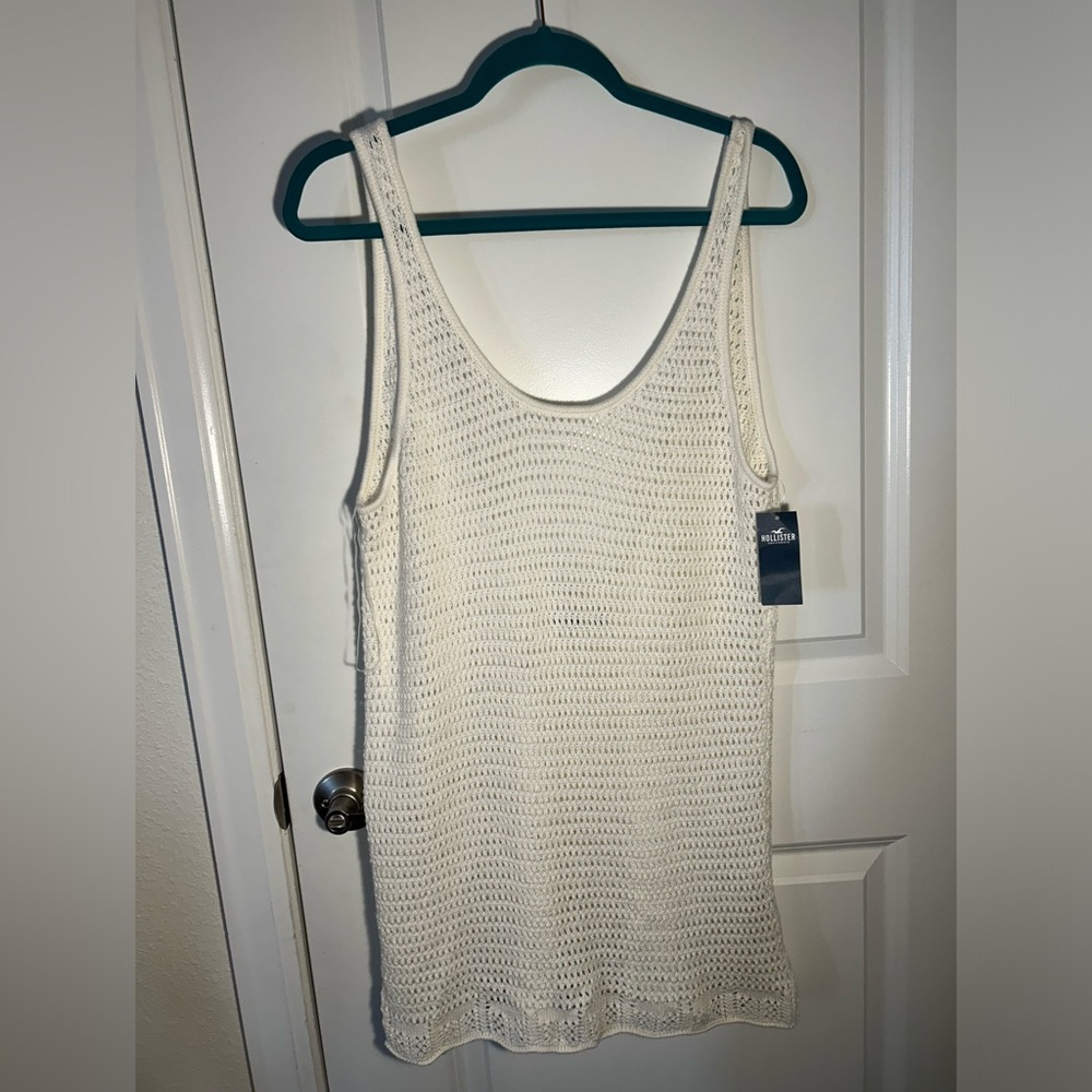Hollister white netted bathing suit cover up size L/XL